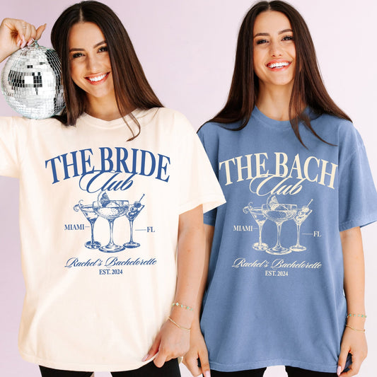 The Bride & The Bach Club Bachelorette Party T - Shirts - peachybash com peachy bash